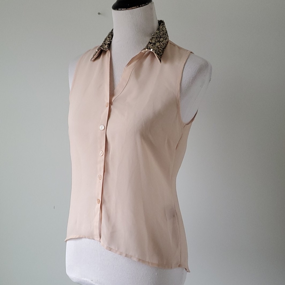 Charlotte Russe women's sheer sleeveless blouse